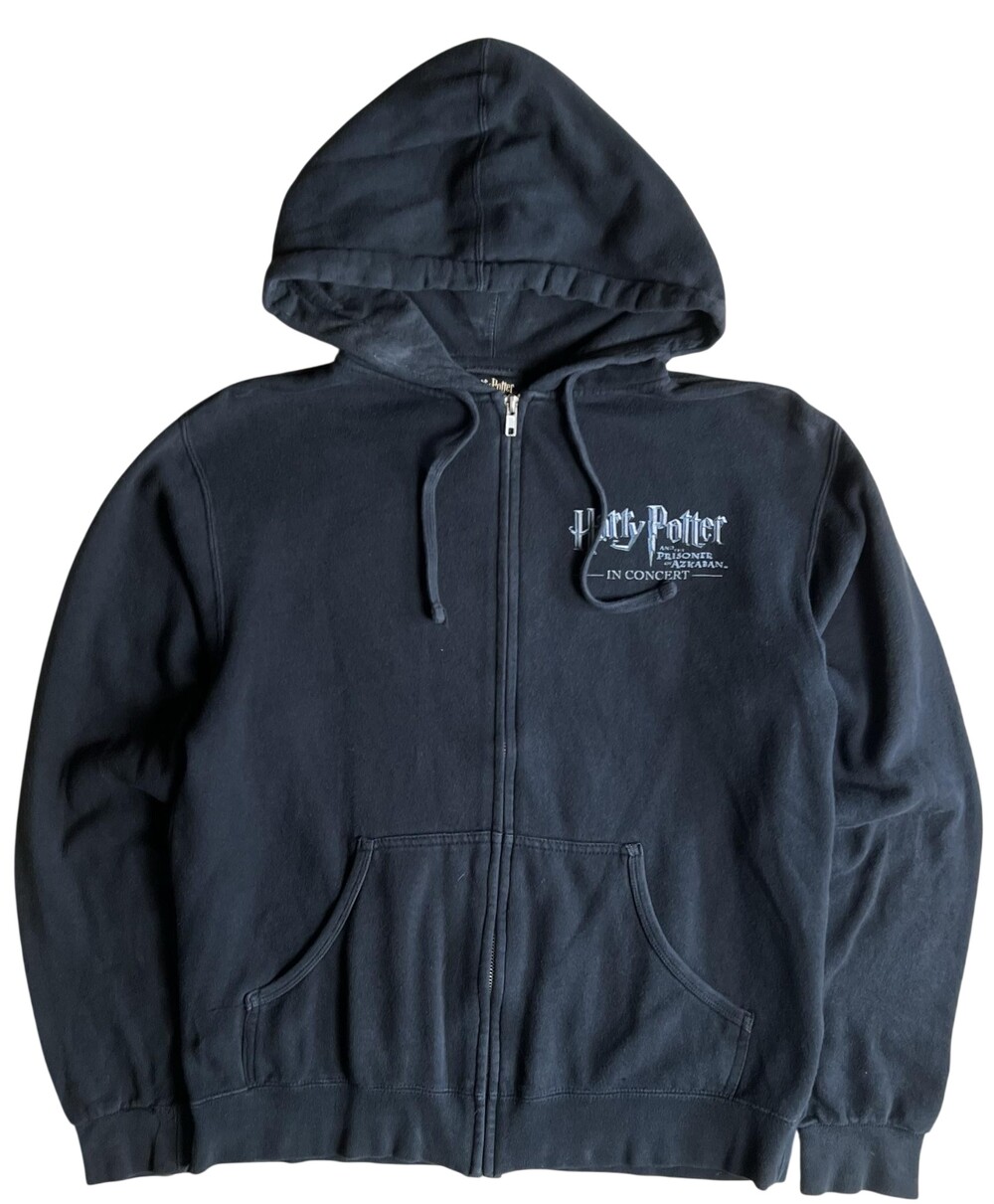 Harry Potter Sweater Mens M Black Full Zip Hooded Mischief Managed Graphic